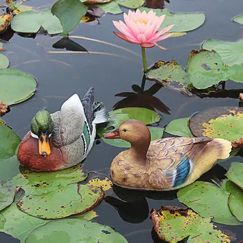 

Resin Floating Duck Decoy Statue Garden Lawn Ornaments Foaming Hunting Decoy Swimming Wild Duck Sculpture Flamingo Decorations
