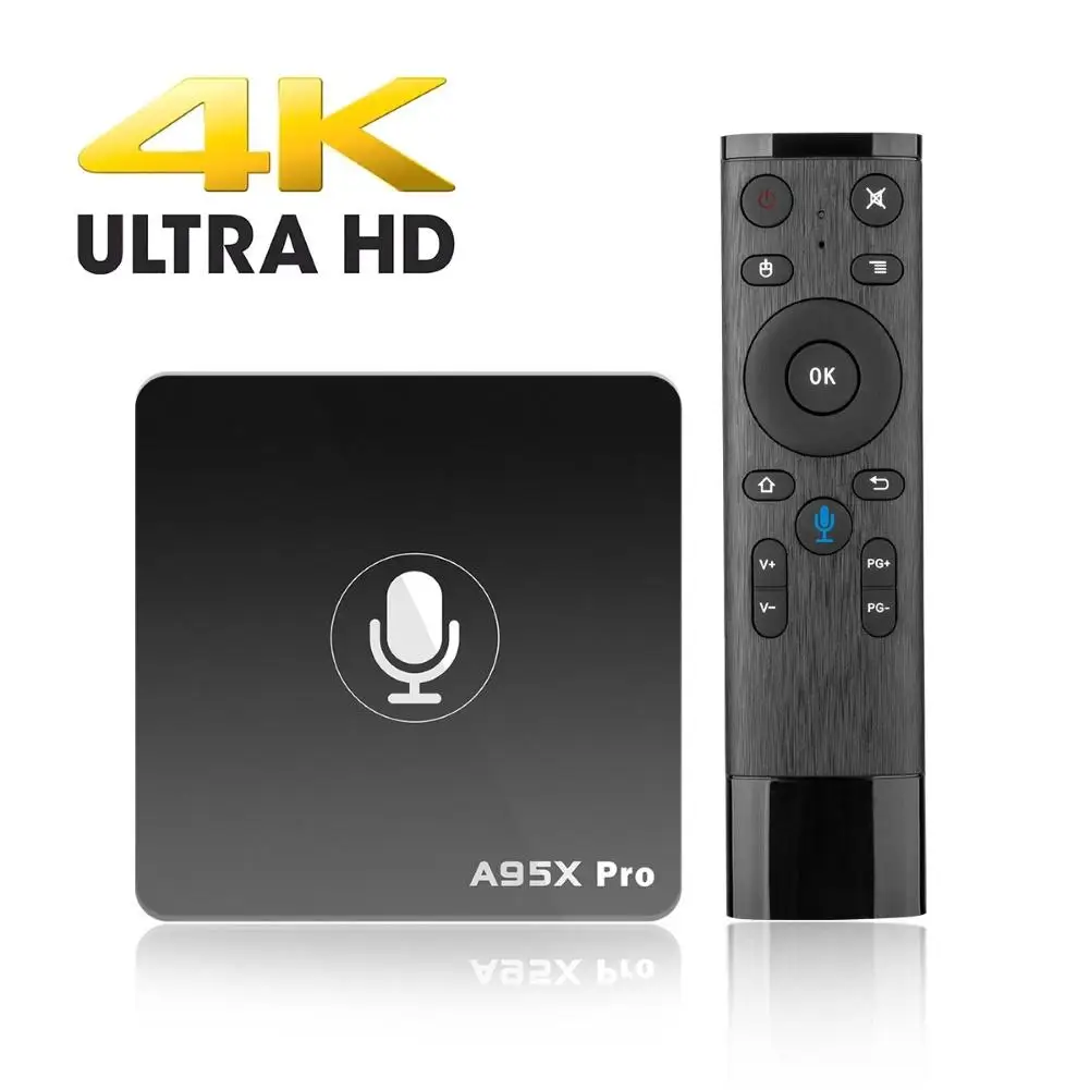 A95X Pro 2+ 16GB 4K HD Голосовое управление ТВ-приставка HD медиаплеер для Android 7,1