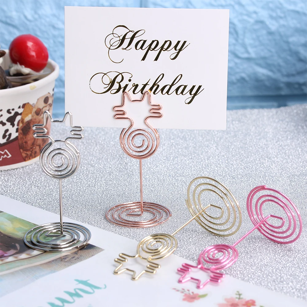

Cool Wedding Party Desktop Decoration Place Card Cute Cat Shape Photo Clip Table Number Stand For Home Decoration