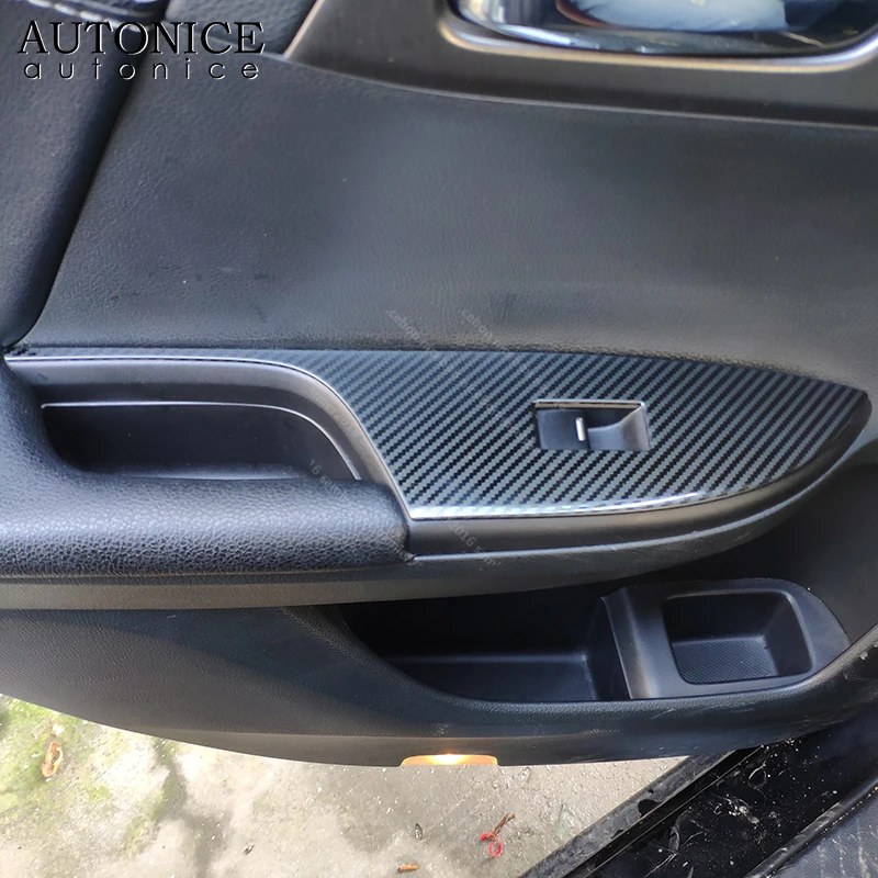 4 шт. углеродное волокно цвет двери окно Лифт панель CoverFit для Honda Accord седан 4-двери 2013- сталь LHD левая сторона