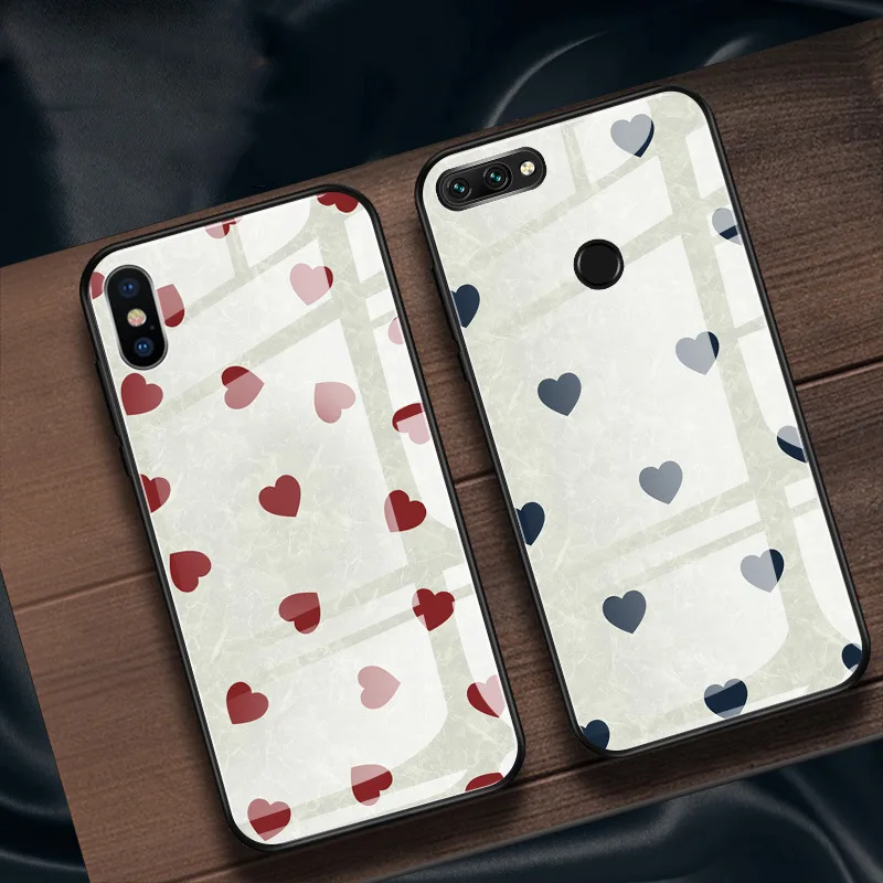

Love Glass Back Cover Phone Case + Full cover Tempered Glass For OPPO F11 PRO A5 A3S A3 A7 F5 F7 A57 A59 A73 A75 A77 A83