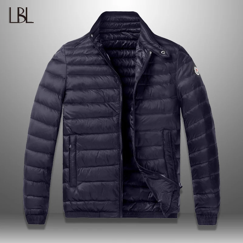

New Coat Men Autumn Winter Thin Coat Casual Solid Men's Down Jackets Feather Parkas Overcoat Streetwear 2019 masculino chaqueta