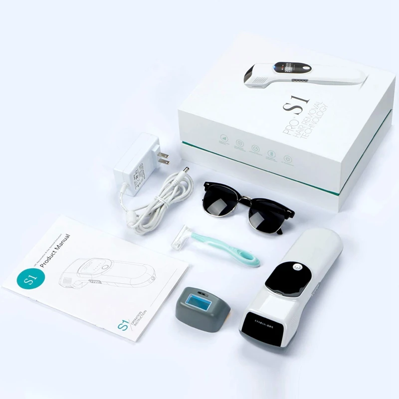 Hair Removal System 400,000 Flashes Skin Facial Body Permanent Hair Remover Device with LED Screen EU Plug