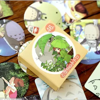 

Cute Totoro Boxes Stickers Crafts and Scrapbook Decorations Stickers Children's Students Kawaii Stationery 46pcs/box
