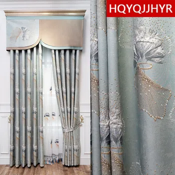 

Classic jacquard full blackout living room curtains for villas and apartments high-quality elegant curtains for bedrooms