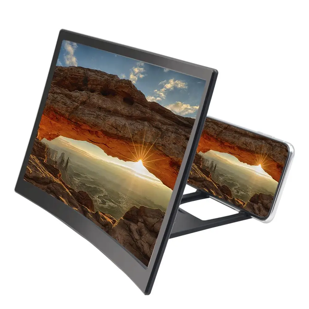 

12 inch Curved Phone Screen Amplifier 3d High Definition Magnifying Glass Multifunctional Lazy Bracket 40DC20