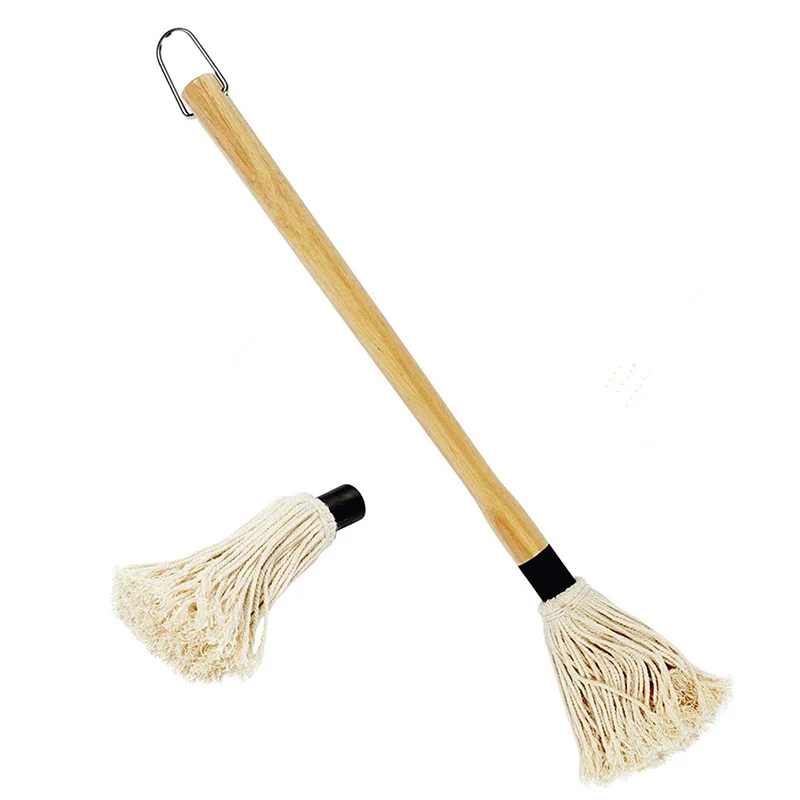 Churrasqueira Basting Mop com uma cabeça de escova de substituição extra Escova de churrasco profissional 18 polegadas 46 cm_voghion.com