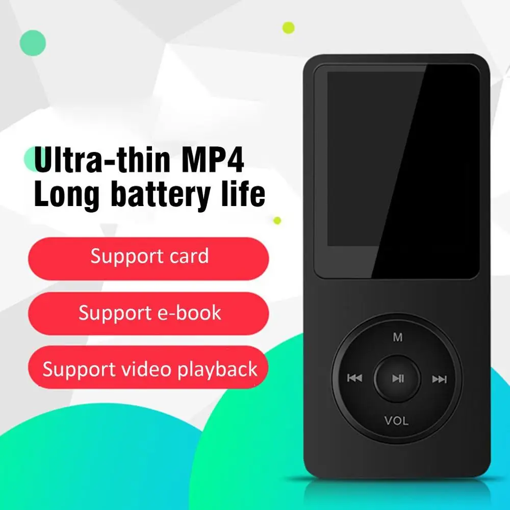 Ультратонкий MP3-плеер колонки может воспроизводить 80H Lossless портативный walkman с радио FM Запись Hi-Fi Musik плеер