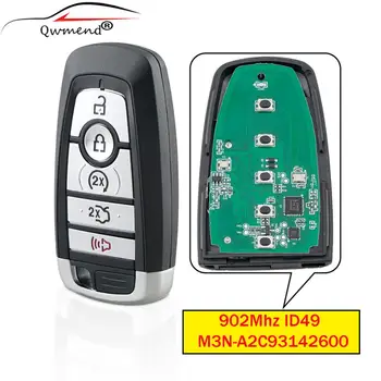 

QWMEND 5Buttons keyless Smart Remote key Fob 902mhz ID49 For Ford Edge Fusion 2017 2018 Expedition Explorer 2018 2019