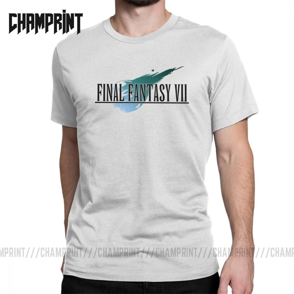 Final Fantasy T Shirt For Men Cloud FF7 Video Game Strife Shinra Chocobo Pure Cotton Tee Shirt 