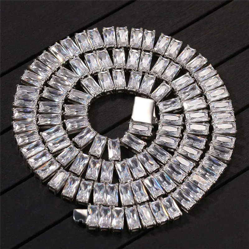 Ожерелье с цепочками, 16 дюймов-20 дюймов, кубический из нержавеющей стали с цирконом, модное ожерелье в стиле хип-хоп, ювелирные изделия для мужчин и женщин, подарки