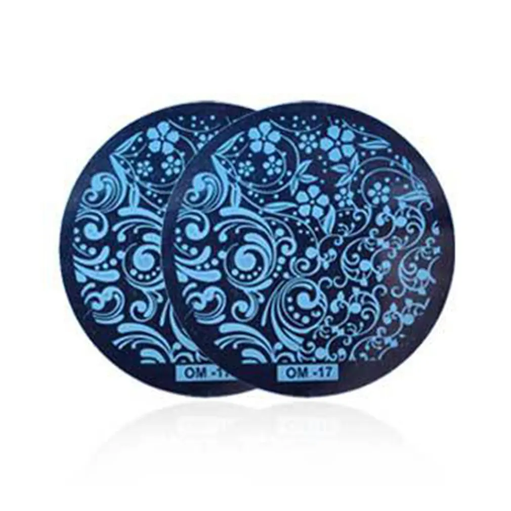 Nail Round Steel Plates Blue Film Nail Printing Template For Nail Art Decorations