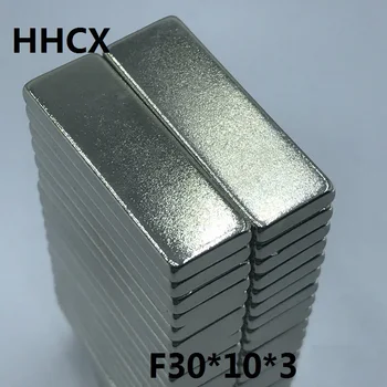 

50pcs/lot magnet 30x10x3 N35 Strong Square NdFeB Rare Earth Magnet 30*10*3 Neodymium Magnets for moto