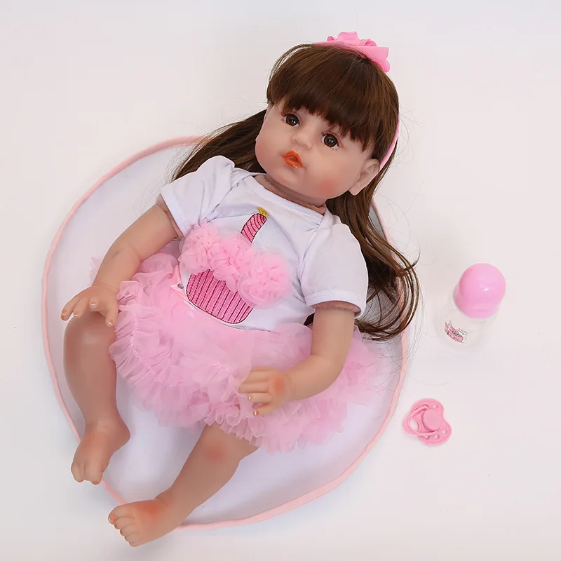 

24-Inch Cute Realistic Reborn Baby Doll Vinyl Model Infant Soft Silcone Baby Doll CHILDREN'S Toy Hot Sales-