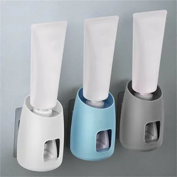 

Automatic Toothpaste Squeezer Perforated Wall-mounted Dust-free Toothpaste Dispenser Toothbrush Holder Bathroom Accessories