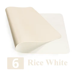 Portable Waterproof PU Leather Desk Mat - Large Single-Sided Mouse Pad - 80 X 40 CM (Rice White)
