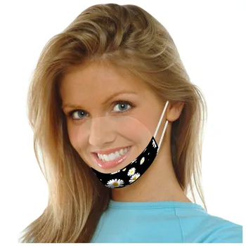 

5PCS Visible Expression Mouth Mask Reusable Washable Face Mask With Clear Window Face Shield for Adults Unisex Masque Lavable