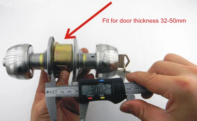 Round Door Handle Door Knobs Lock Stainless Steel Entrance Passage Door Lock with Key for Bedroom Living Room Bathroom 1