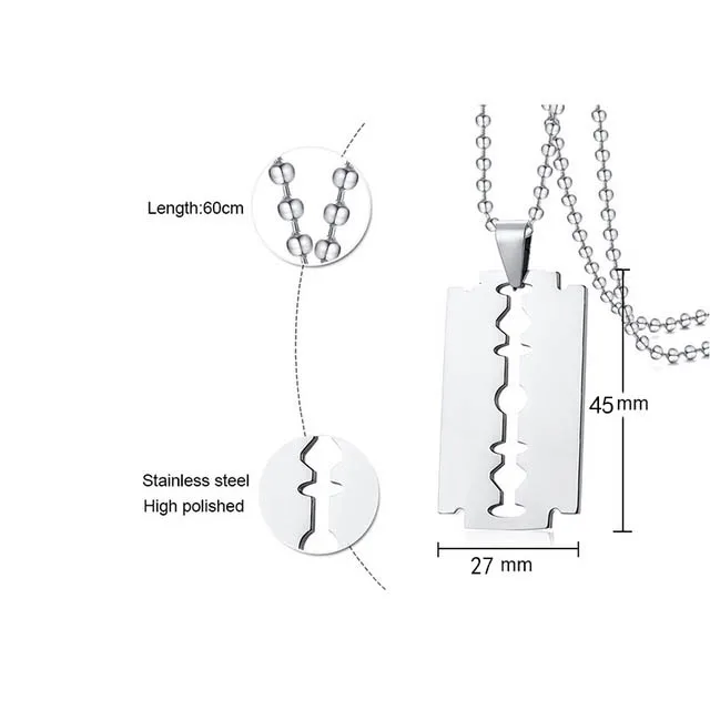 Legenstar Креативные мужские из нержавеющей стали кулон бритва шарик серебряного цвета лезвие цепное ожерелье Бижу асиер не oxydable Homme
