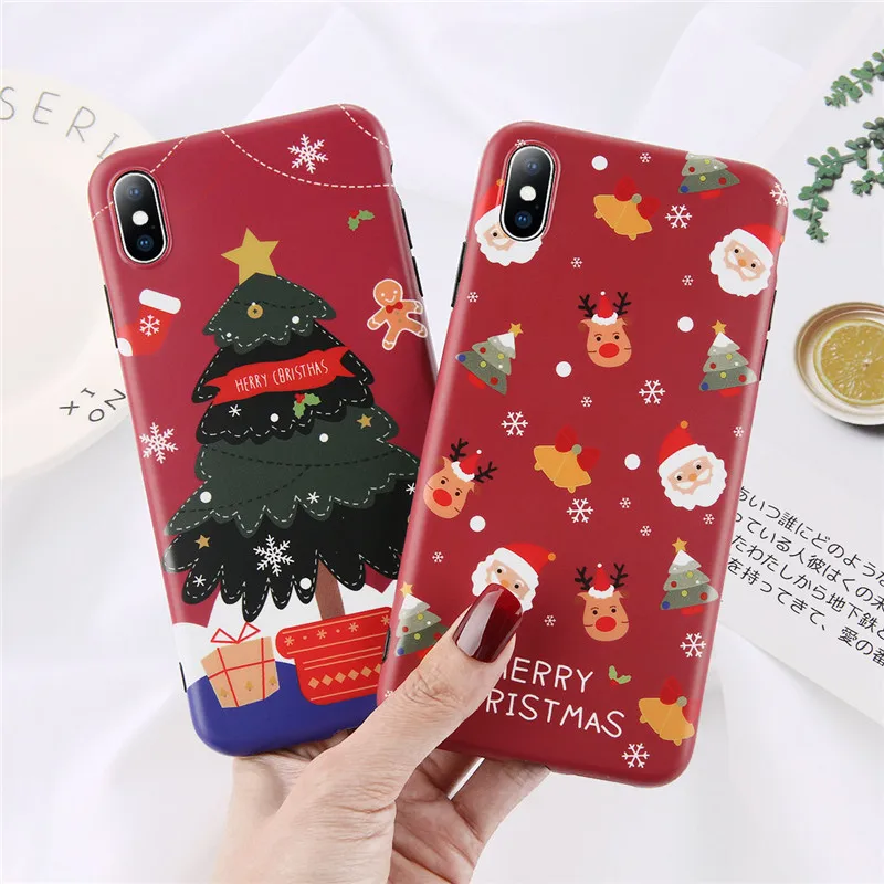 Moskado Cartoon Christmas Case For iPhone XR Xs Max Cute Santa Claus Soft Silicone Phone 7 8 6S Plus Back Cover |
