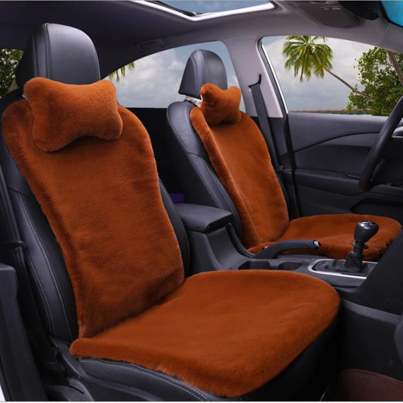 

AUTOYOUTH Car Seat Cushion Rabbit Hair Car Seat Rex Rabbit Plush Warm Seat Cushion Universal Small Waist Car Mat For Full Set
