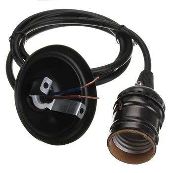 

Black Vintage Lamp Light Base socket Holder E27 Screw Bulbs -Suitable for Bare Bulb Features With wire no switch