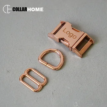 

10 sets engrave ID logo metal buckle 20mm D ring ribbon clip clasp knapsack belt buckle tri-glide sliders dog collar parts