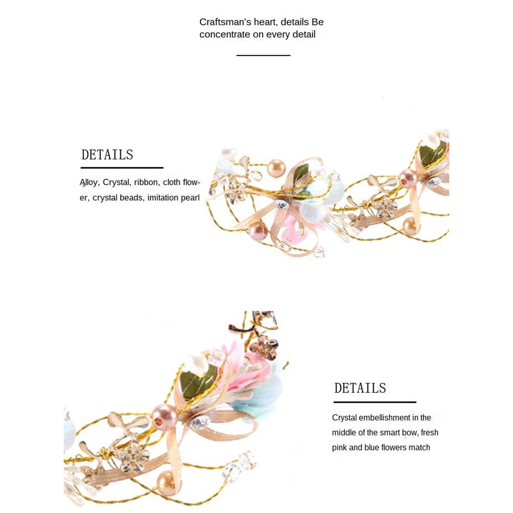 Hawaii Beach Hair Wreath Garland Wedding Party Headband Crown Headwrap for Daily & Formal Headwear