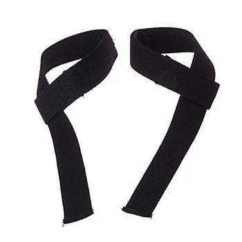 

2 BLACK Wear-resistant NEOPRENE-PADDED WEIGHT LIFTING STRAPS Wrist Wraps NO-SLIP