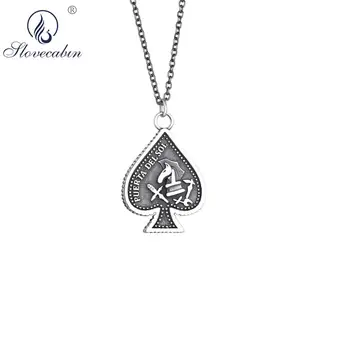

Slovecabin Spade Coin Necklace 925 Sterling Silver Japan Wholesale Knights And One Side With Playing Cards Undergone Antiquity