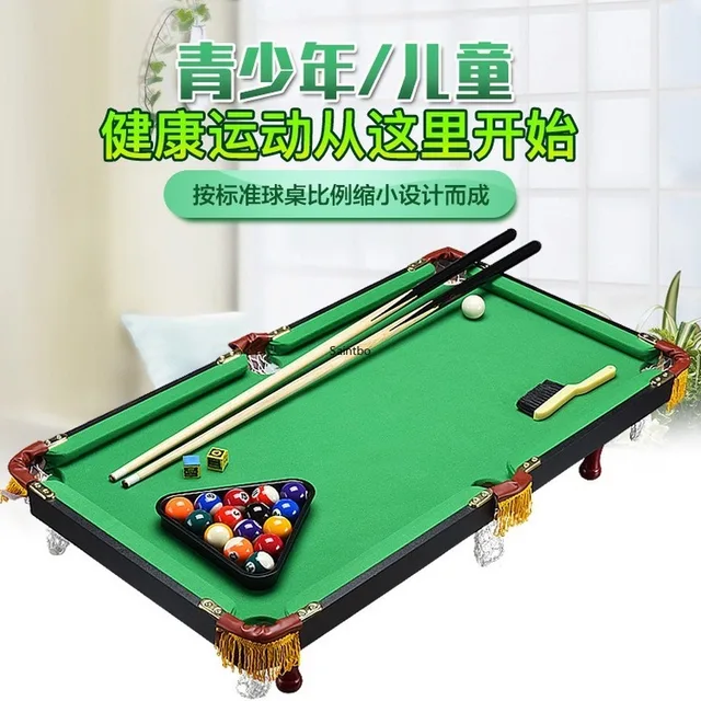 US $120.87 Children's Billiard Table Set Mini Pool Table Billiards Table with Balls and Cue Kids Entertainment