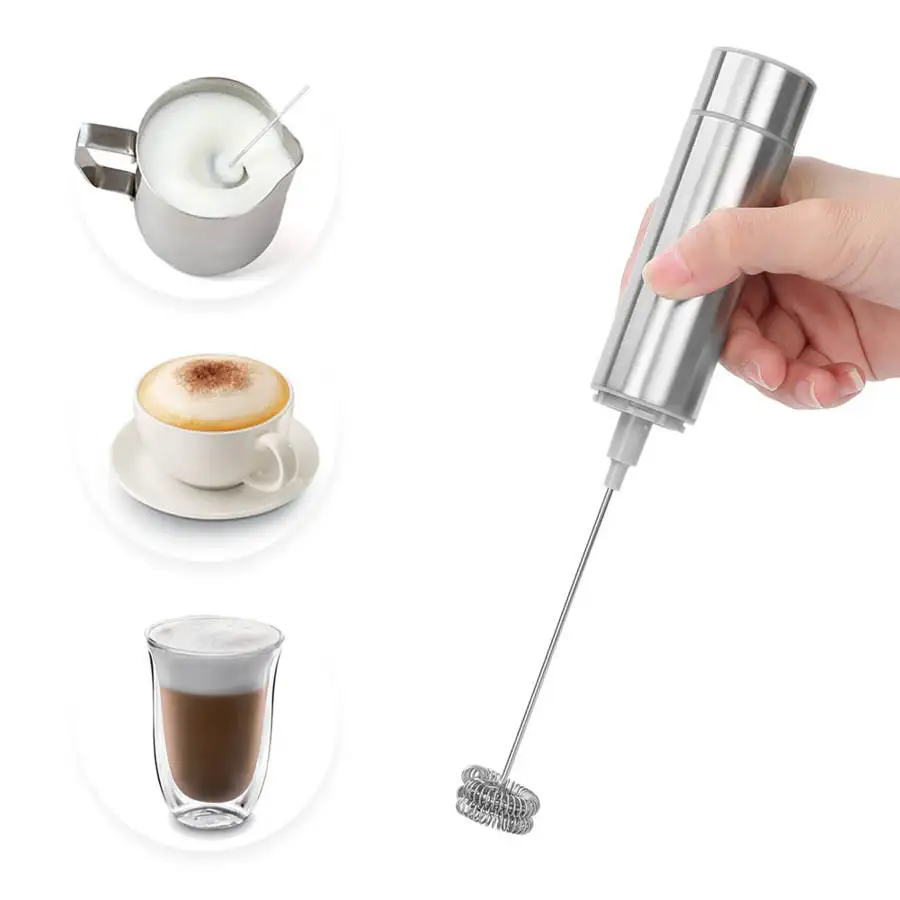 

Stainless Steel Portable Electric Milk Frother Mixer Handheld Egg Beaters Convenient Kitchen Baking Tools
