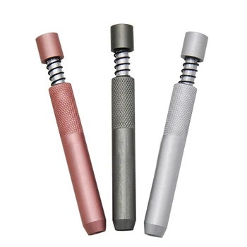 

Metal Pipe One Hitter Bat 78MM Aluminum Spring Smoking Pipe Cigarette Dugout Pipes Tobacco Herb Pipa Accessories