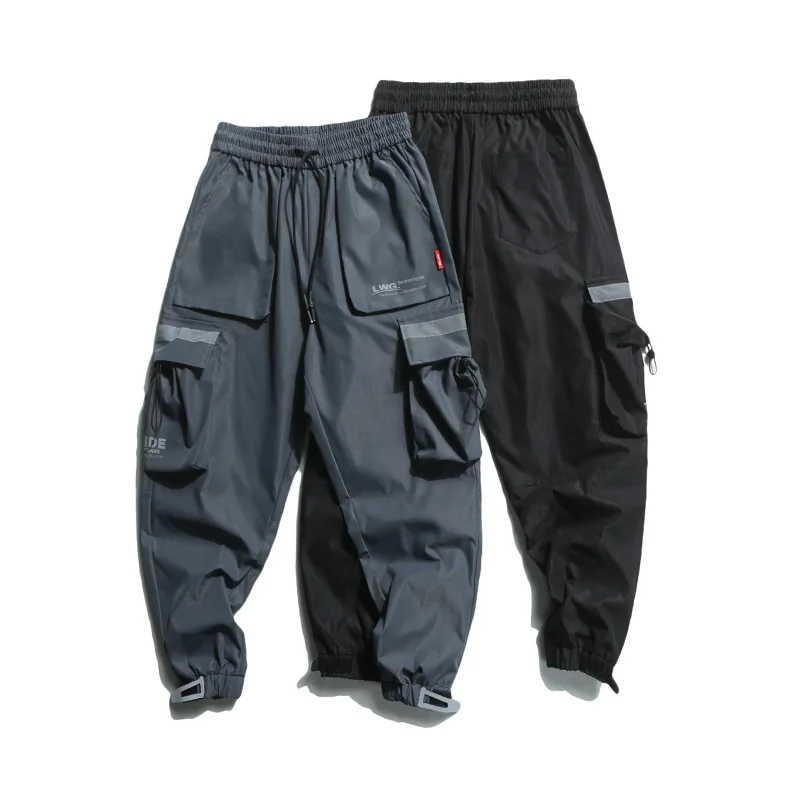 

2019 New Style Japanese-style National Trends Autumn Two-color Multi-pockets Beam Leg Casual Pants Men'S Wear