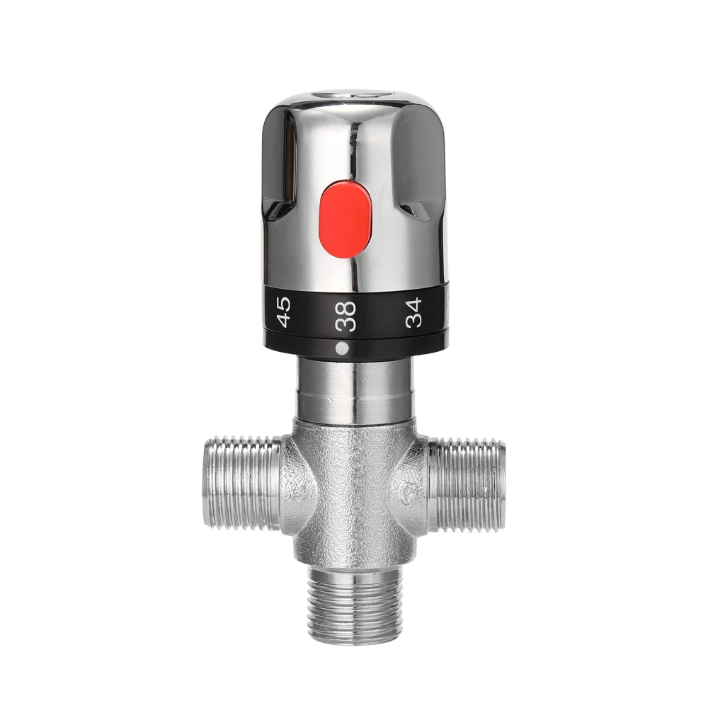 

Bathroom Adjustable Temperature Control Valve Brass Thermostatic Mixing Valve Hot/Cold Water Mixing For Home Water Heater