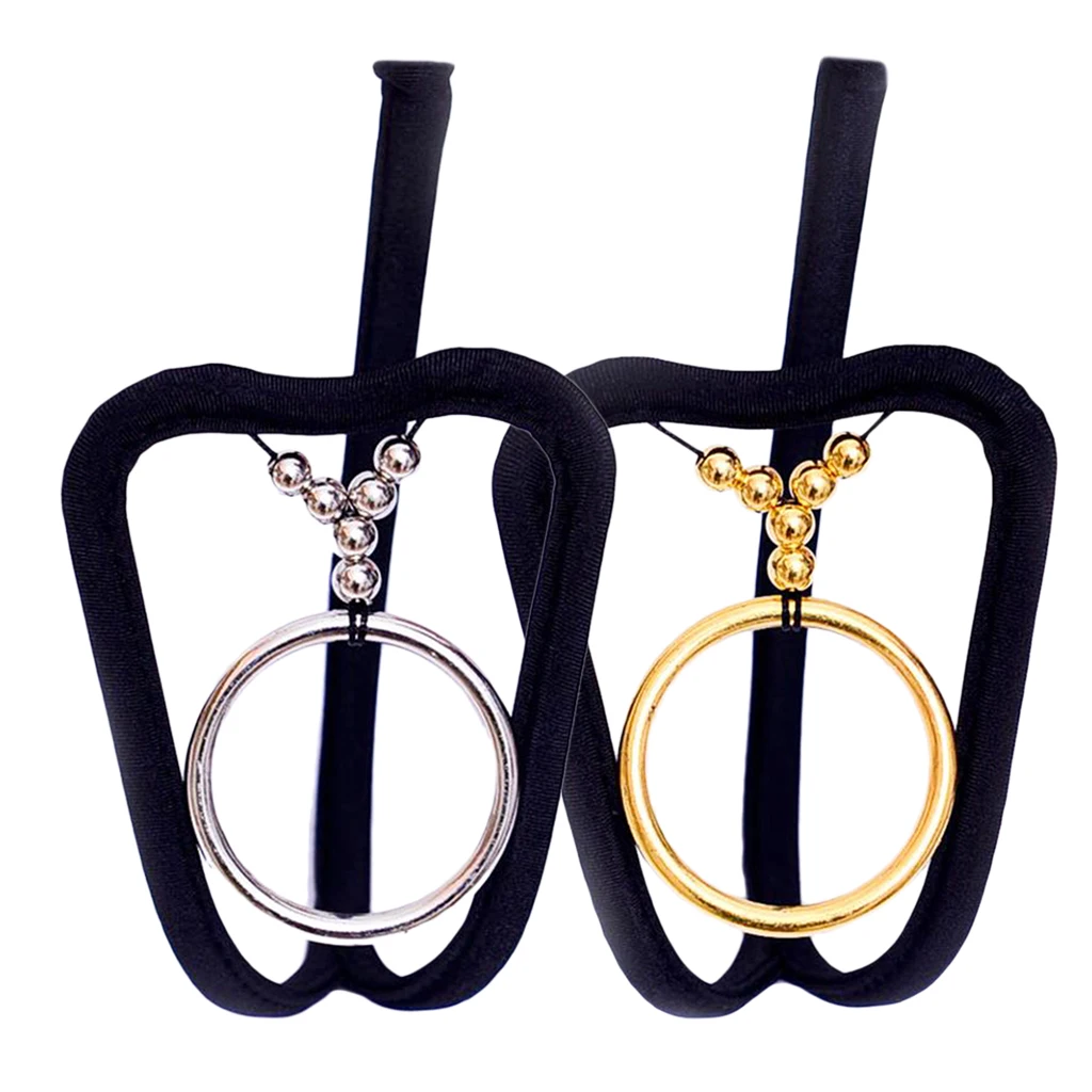 4/pack Men's C String Thong Invisible Underwear Briefs with Metallic Silver/Gold Circle