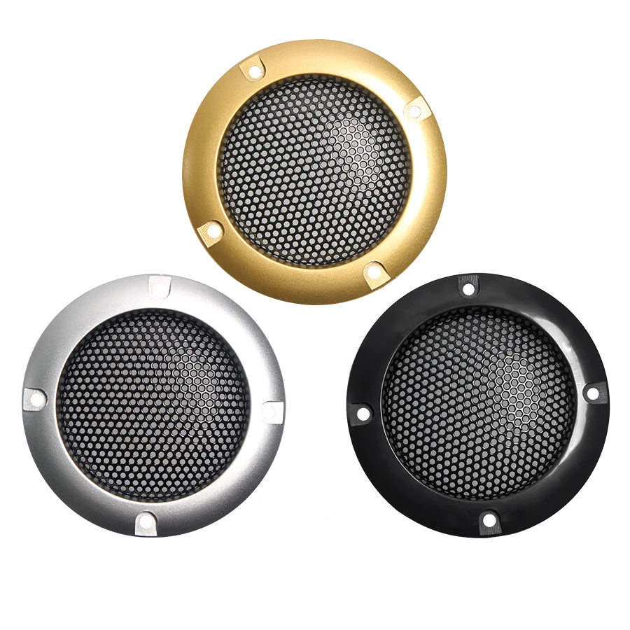 

2PCS 2INCH Speaker Net Cover Mesh Enclosure Gold Silver Plastic Frame Car Protective Grille Circle Speaker Accessories Kits
