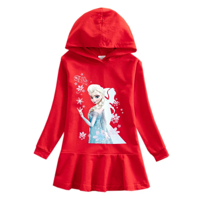 Костюм принцессы «Эльза»; осенний свитер с капюшоном; платья для девочек; vestidos; осенний костюм для маленьких детей; Вечерние наряды - Цвет: Q30249-1