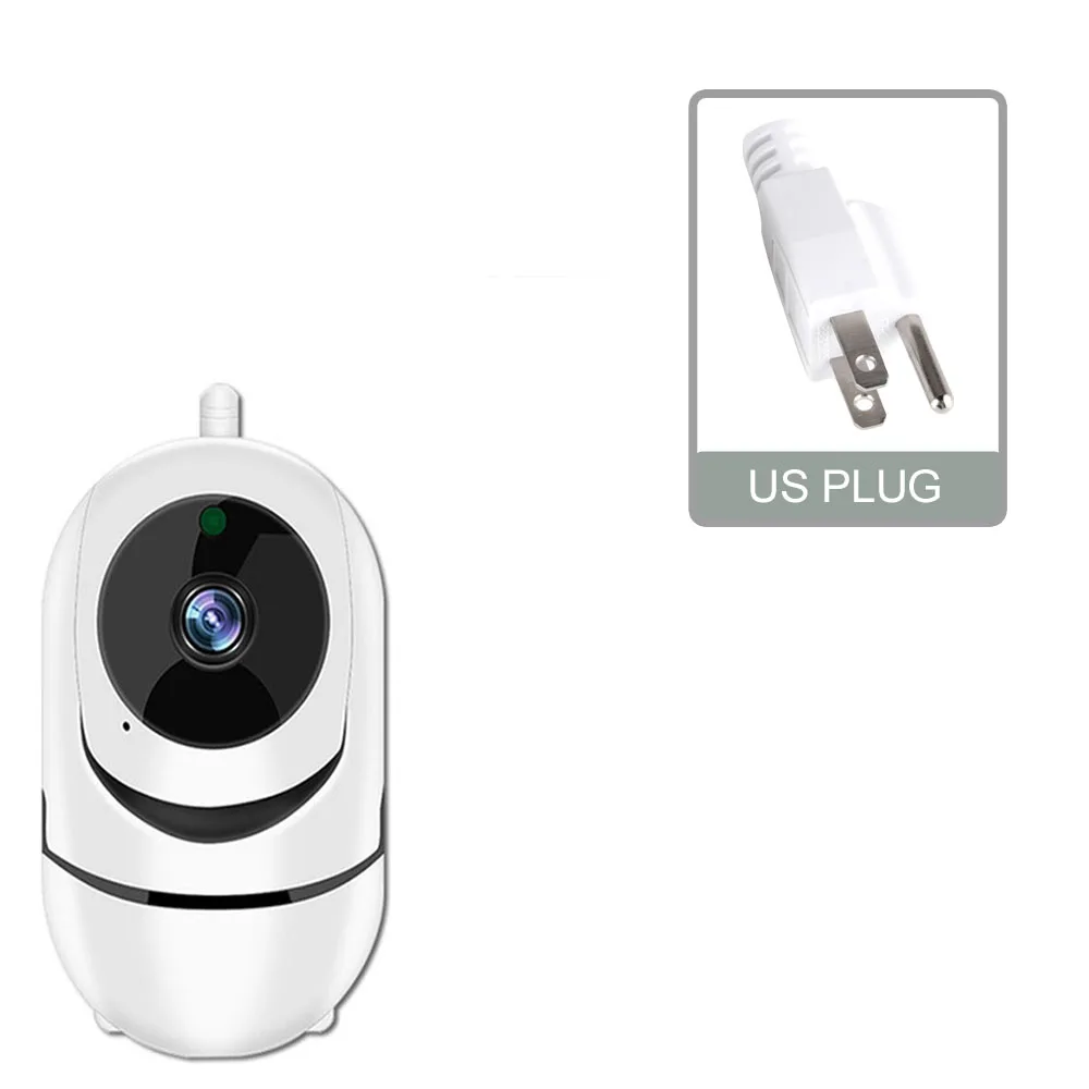 White US Plug Умный мини-монитор с автоматическим отслеживанием для детей 720/1080P HD опционально с сигнализацией движения для IOS, Android, Windows - Цвет: White US Plug