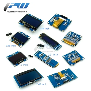 

128X64 OLED LCD LED Display Module White Blue Color For Arduino 0.91/0.96/1.3/1.54/2.42 I2C IIC Serial New Original With Case