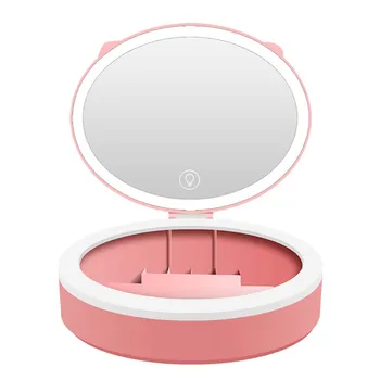 

3-in-1 LED Makeup Mirror with Light 10X Magnifying Mirror Micro-USB Portable Fill Light Cosmetic Mirror 3 light color switchable
