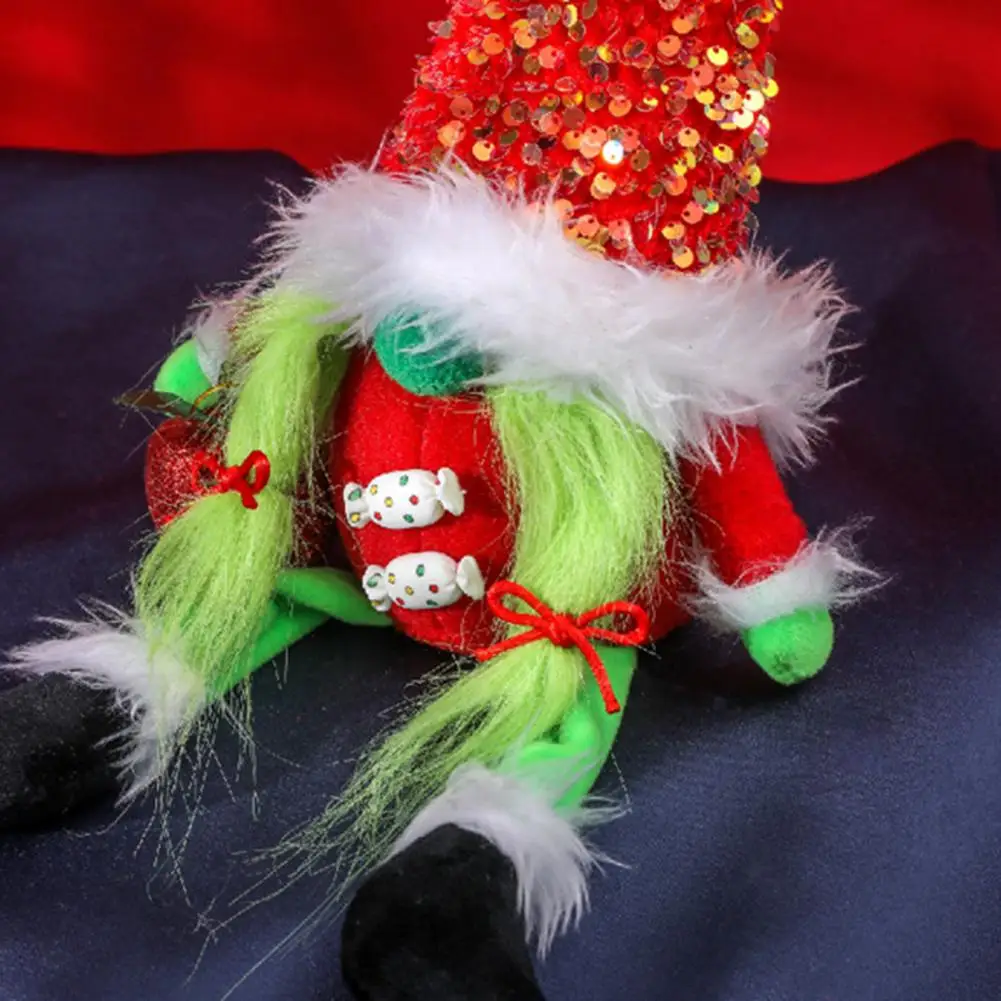 Auleset Halloween Decoration Gnomes,Cartoon Elf Green Nose Garden Decor Faceless Doll Outdoor Decorative Fairy Dwarf Toy #3 