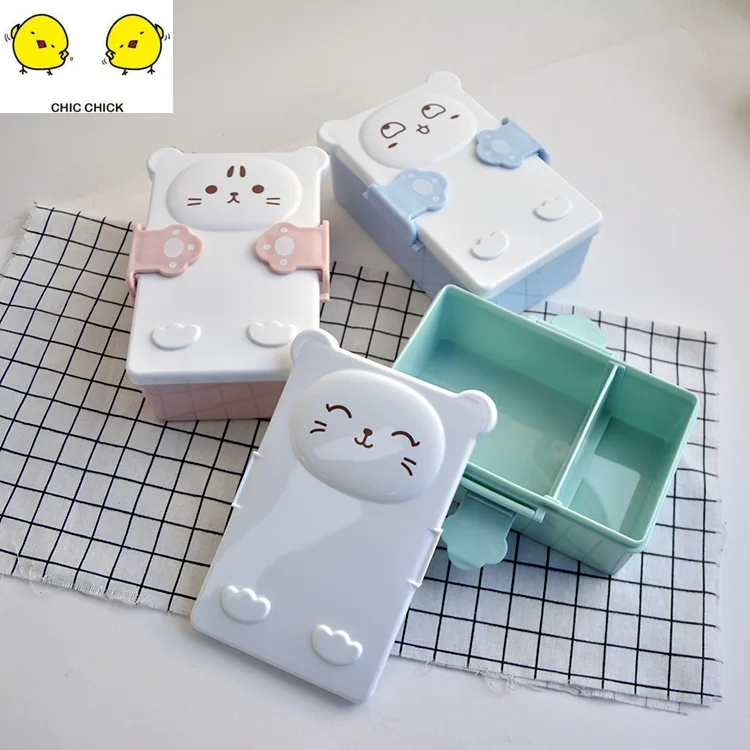Портативный Kawaii пластиковый для микроволновки ланч бокс контейнер для еды столовая посуда для детей студентов взрослых клубника контейнер