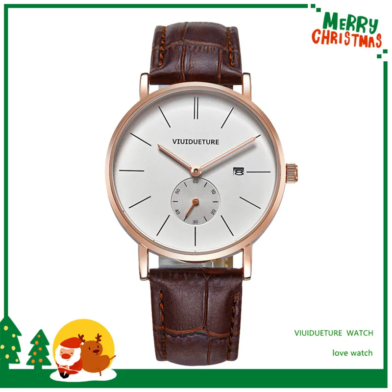 

New fashionable quartz watches in 2019 men's big brand men's wear genuine leather strap watches leisure waterproof fashion men's