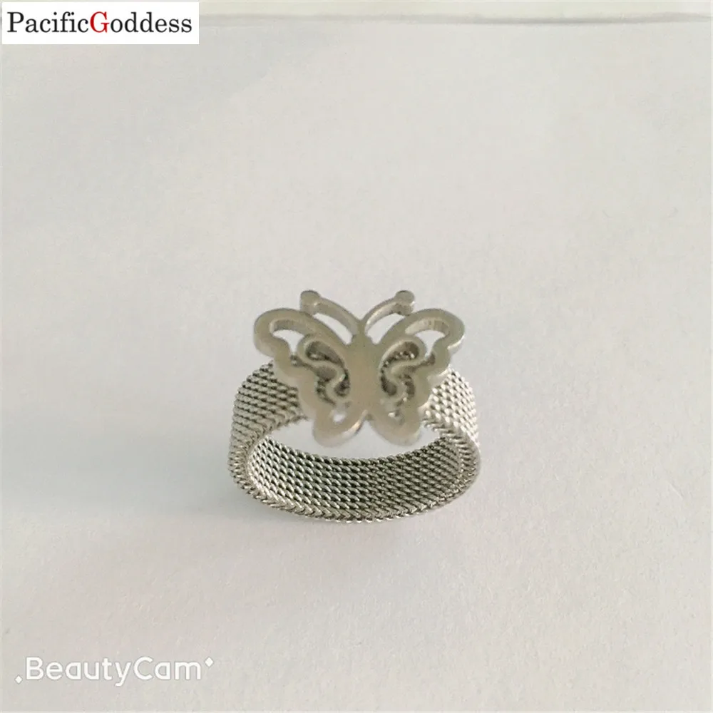 

bear ring butterfly sharp Stainless Steel Mesh Ring cool Titanium Jewelry for Women Men Wedding Gift free shipping high quality