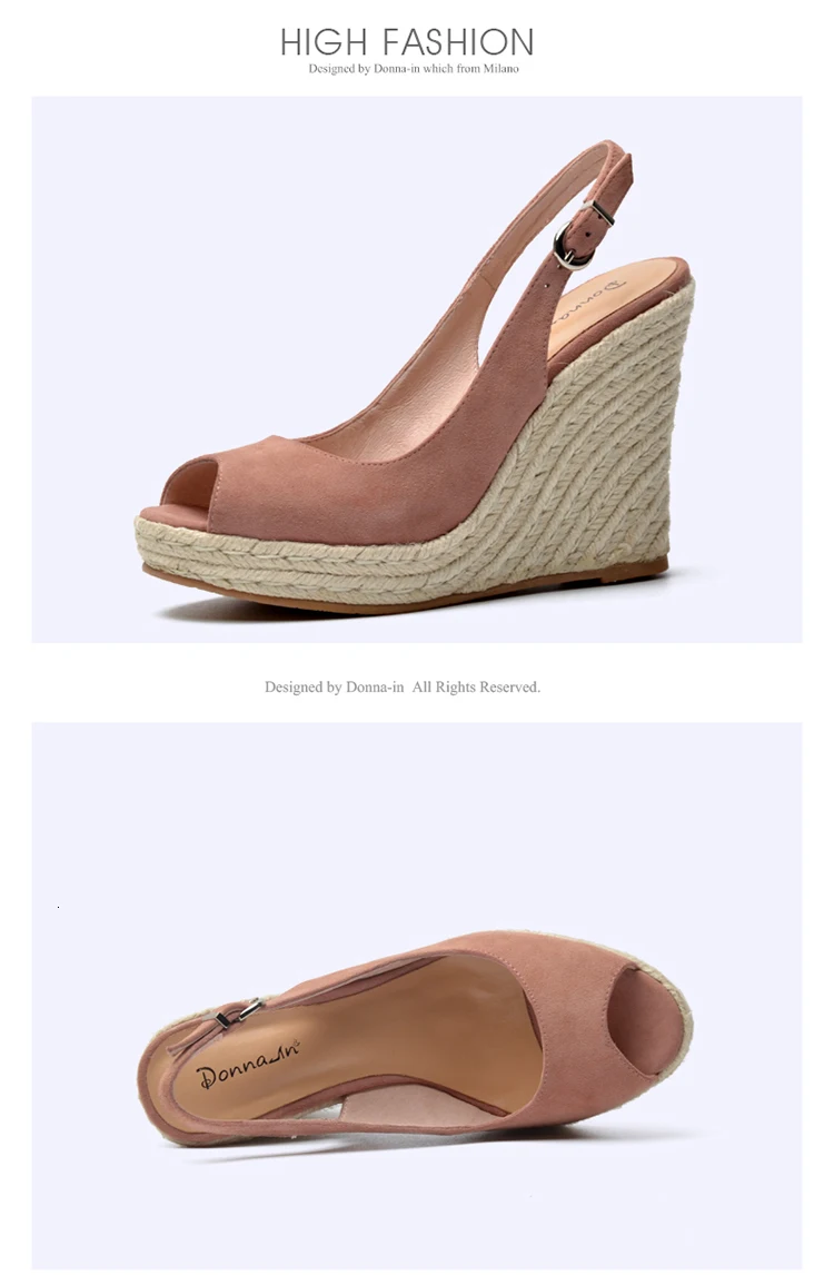 Donna-in/сандалии на платформе и танкетке; женская пляжная обувь из натуральной кожи на очень высоком каблуке с открытым носком; коллекция года; Летняя женская обувь