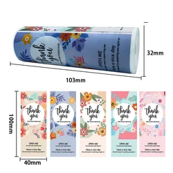 150Pcs Flower Thank You Stickers Seal Label Handmade Bake Beverages Jar Bottle Gift packaging Decor  Business Open Me Stickers