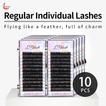 

10CASE Eyelashes Extension Silk Fiber Individual False Eyelash Extensions Classic Natural Lash Extension Supply Russian Lashes