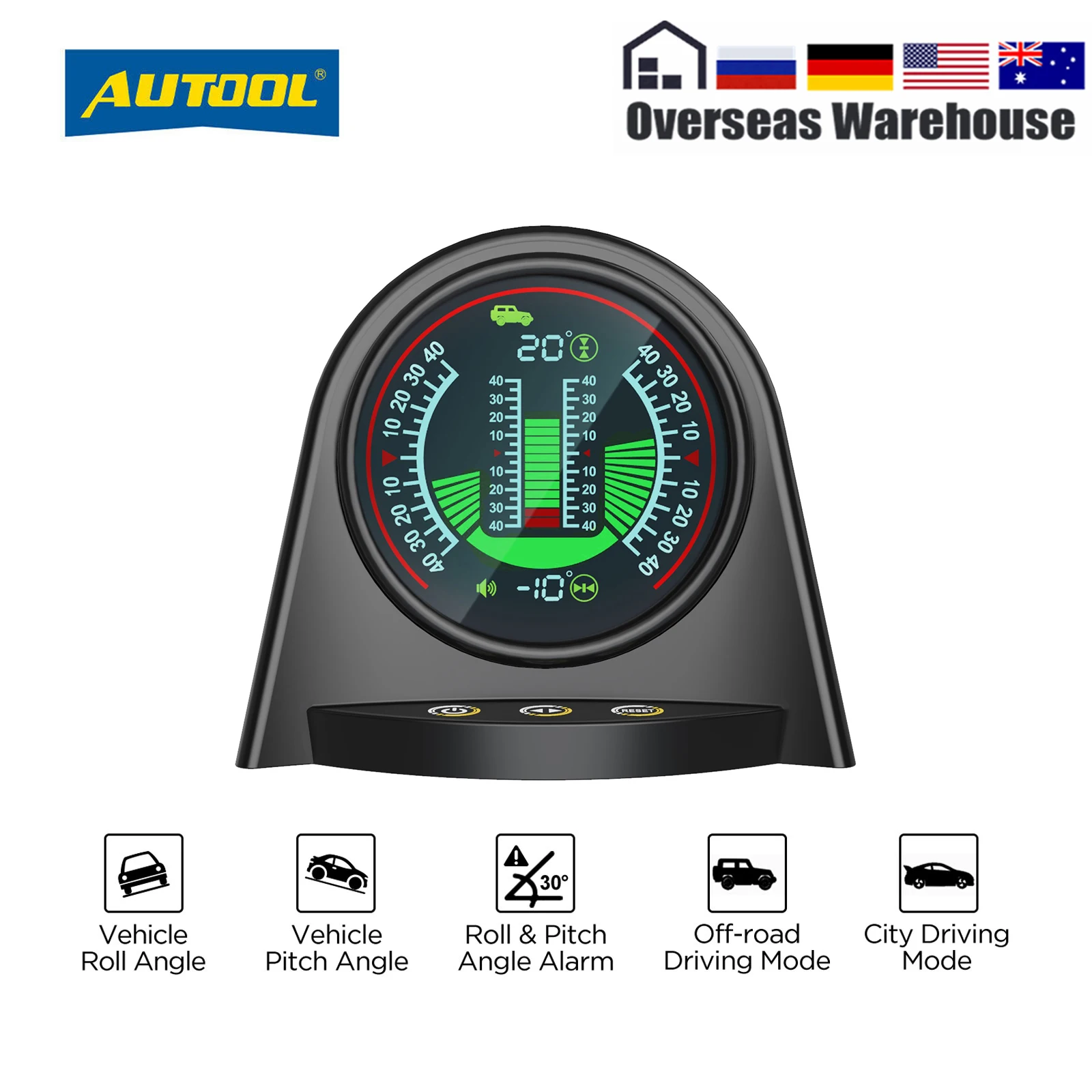 Speedometer,Battery Voltage,Mileage Measurement for All DC5-28V Cars AUTOOL X95 GPS Slope Meter HUD Digital Inclinometer GPS Car Head Up Display Level Tilt Gauge with Function of Date & Time
