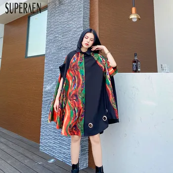 

SuperAen Europe Fashion Dress Female Summer New 2020 Casaul Women Dress Short Sleeve Print Women Clothing
